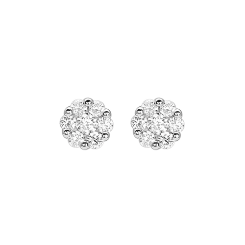 boucles d oreilles puces diamants illusion lucky one bijoux