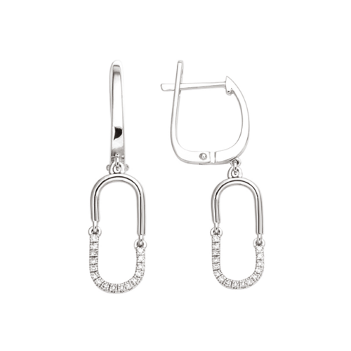 boucles oreilles creoles pendantes or diamant lucky one