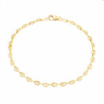2.5mm Massiv Gold Kaffeebohnen Armband