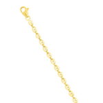 2.5mm Massiv Gold Kaffeebohnen Armband – Bild 3