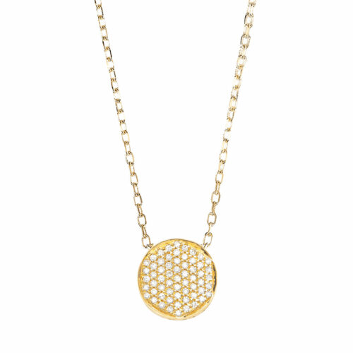collier jeton diamants or jaune