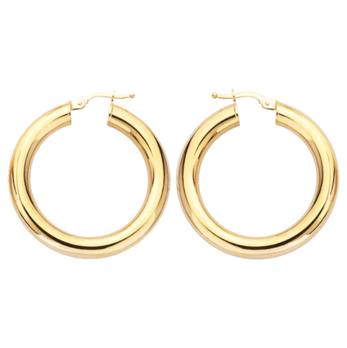 creoles or jaune epaisseur 5mm diametre 20mm lucky one bijoux