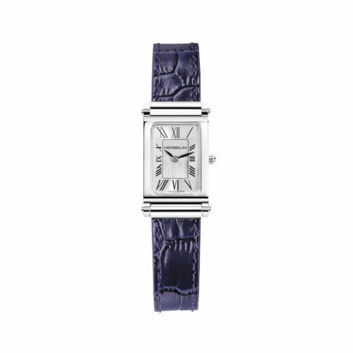 montre antares herbelin bracelet bleu croco
