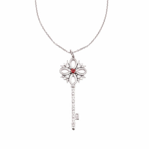 pendentif tiffany victoria rubis diamant cle
