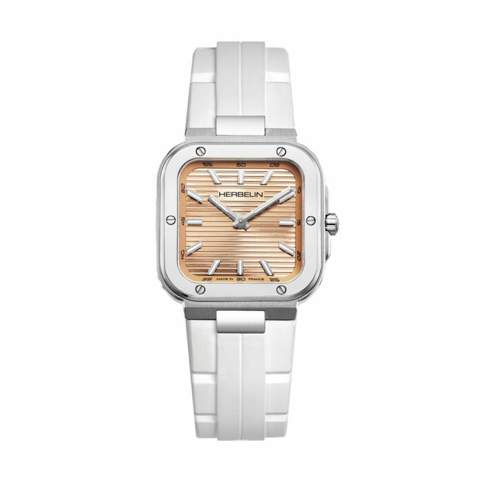 Herbelin Cap Camarat Square Uhr - Weiß Champagne Rosé