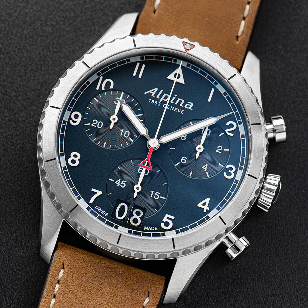 Alpina Pilot Quarz Chronograph Uhr Big Date AL-372NW4S26 – Bild 3