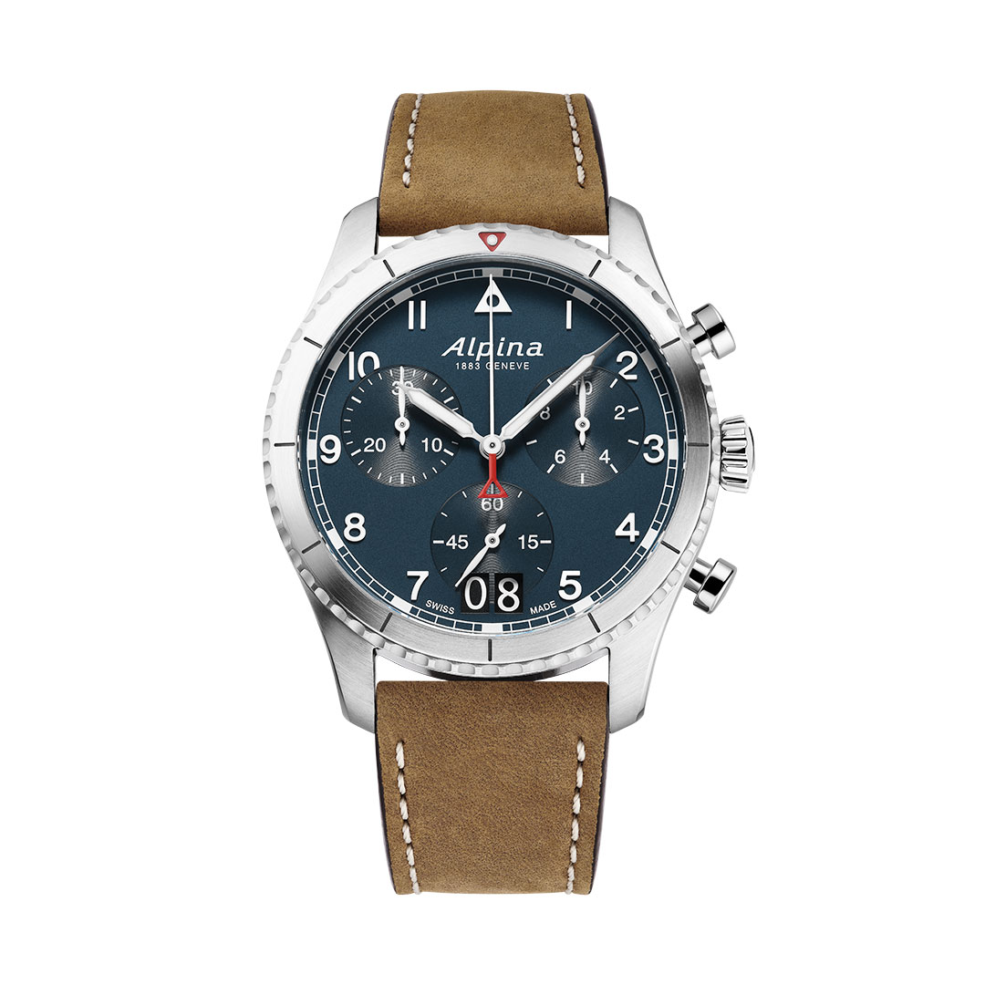 Alpina Pilot Quarz Chronograph Uhr Big Date AL-372NW4S26