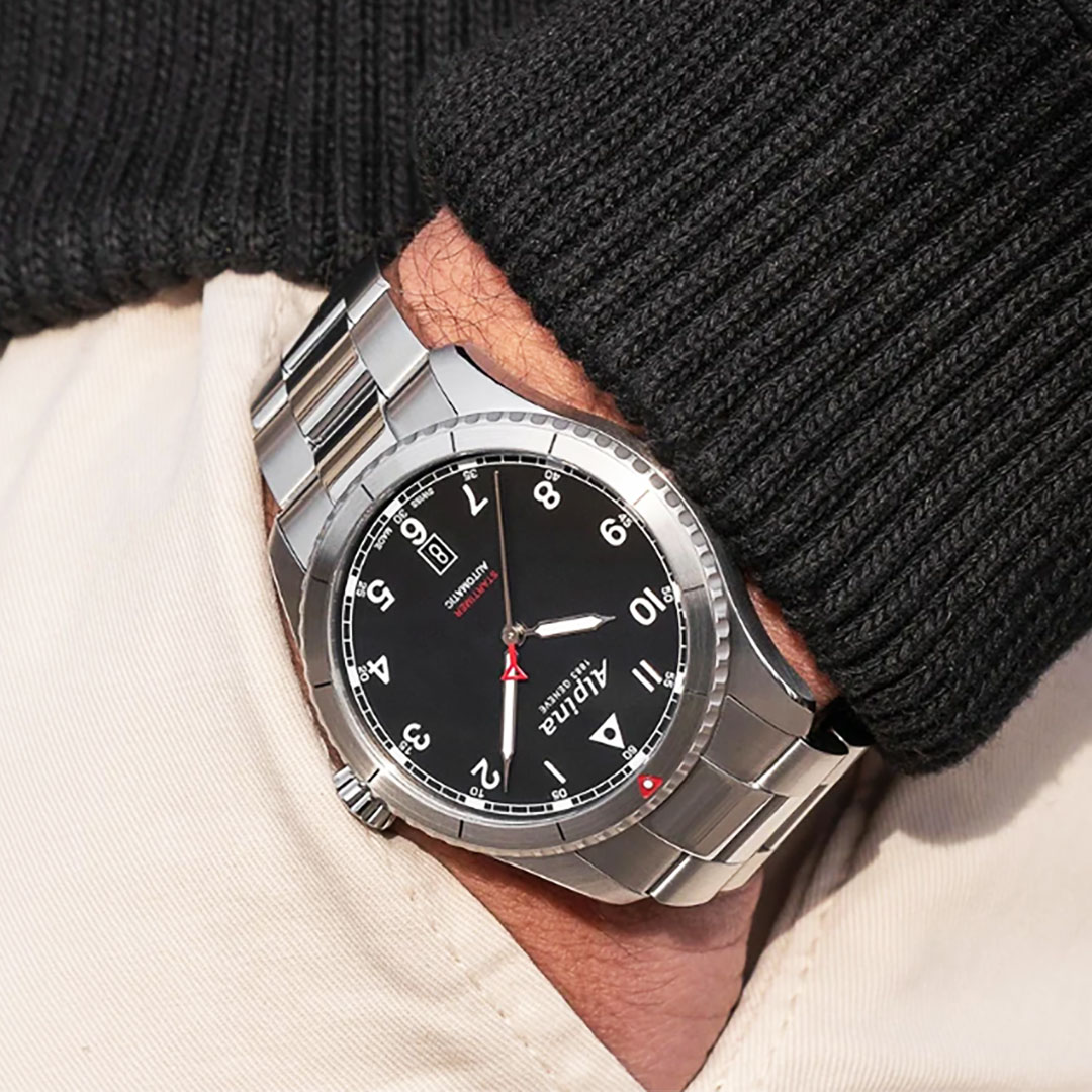 Alpina Startimer Uhr Edelstahl Schwarzes Zifferblatt AL-525BW4S26B – Bild 5