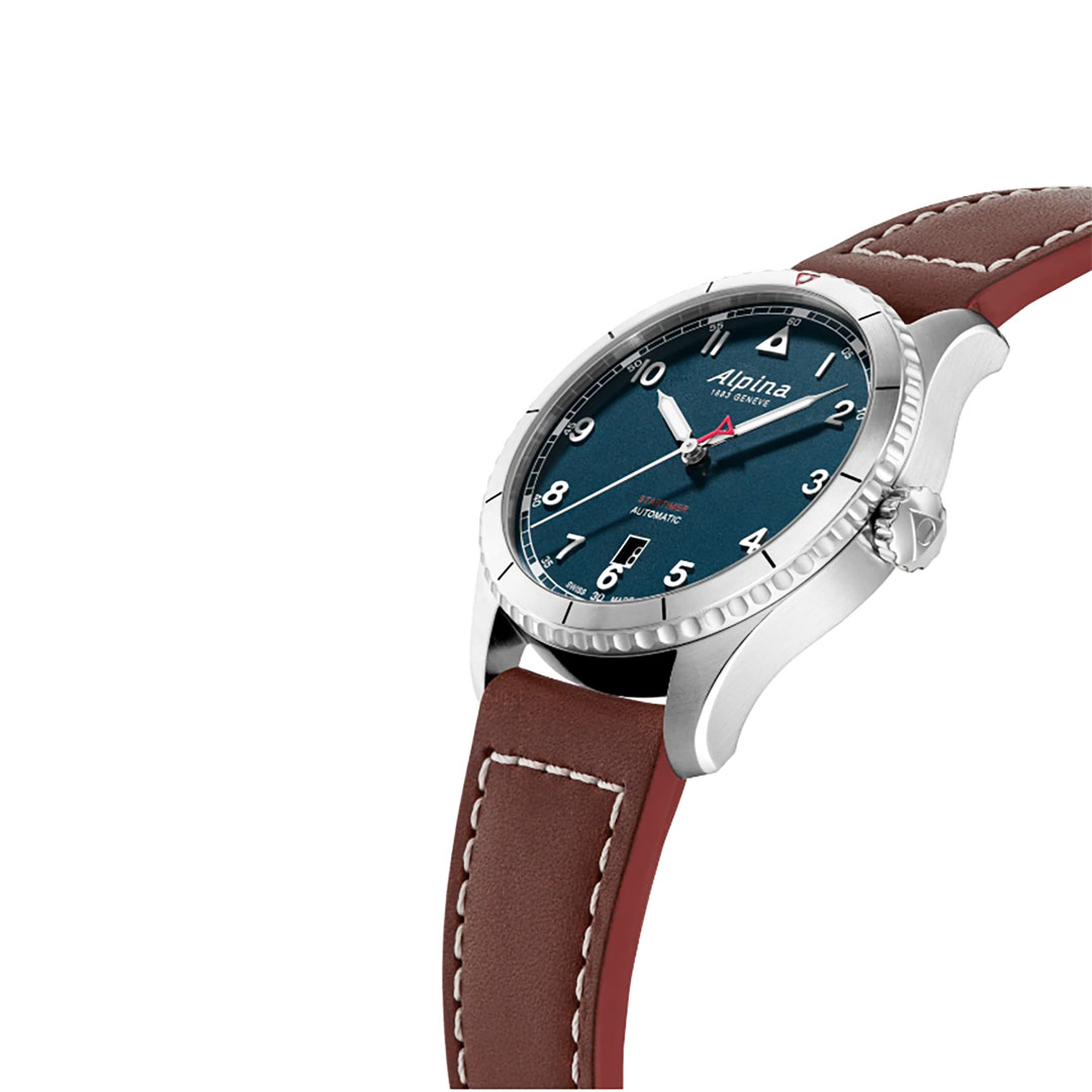 Alpina Startimer Pilot Uhr Leder Blaues Zifferblatt AL-525NW4S26 – Bild 2