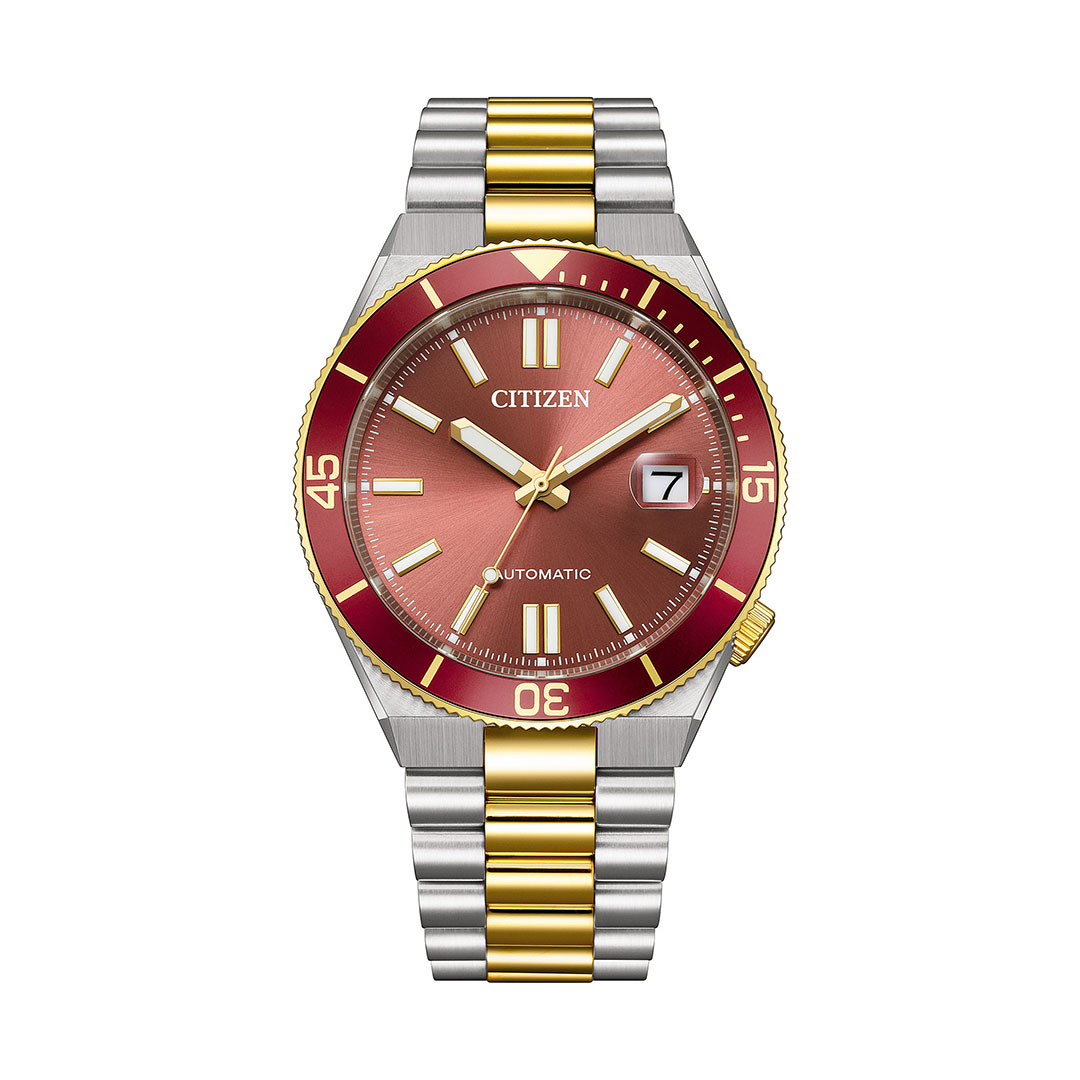 Citizen Tsuyosa Shore Uhr Bicolor Rotes Zifferblatt NJ0234-58X